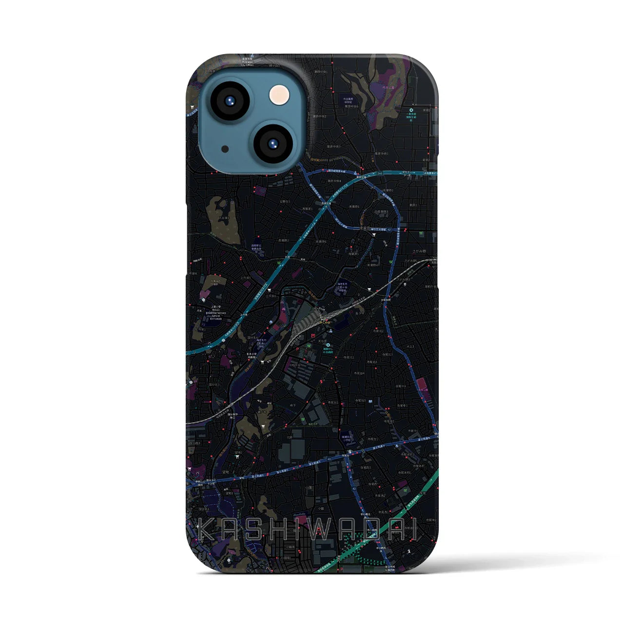 【かしわ台(神奈川県)】地図柄iPhoneケース(バックカバータイプ)