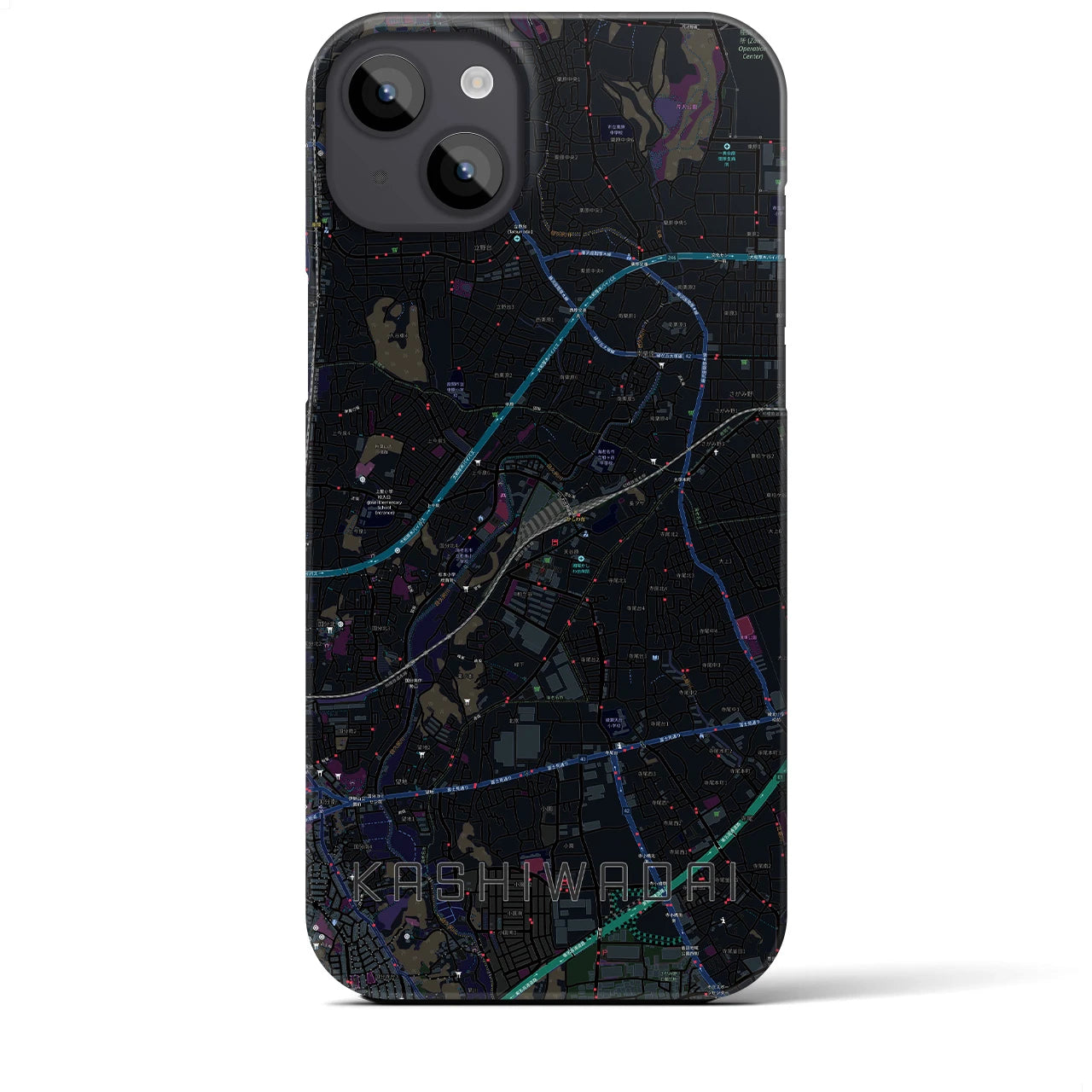 【かしわ台(神奈川県)】地図柄iPhoneケース(バックカバータイプ)