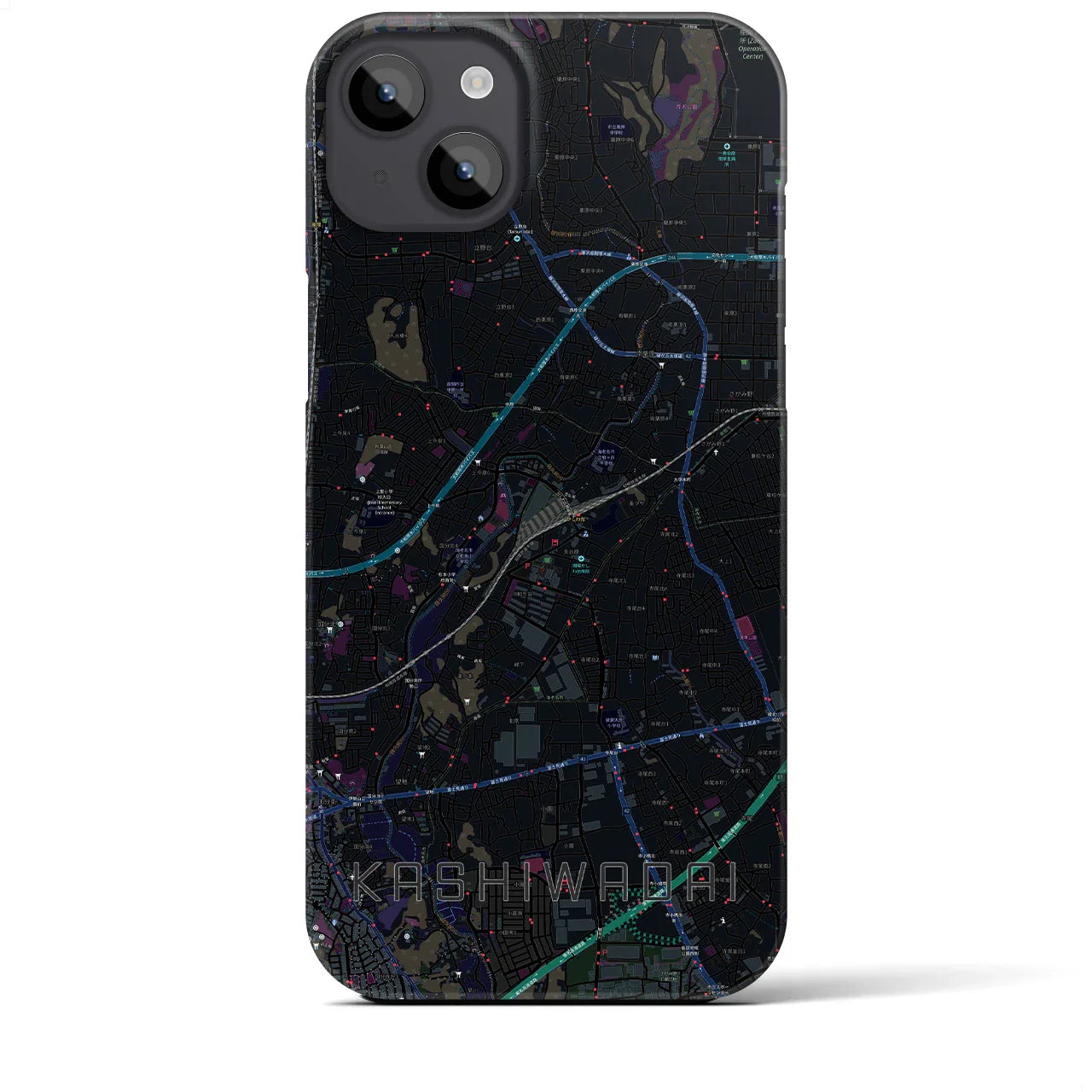 【かしわ台(神奈川県)】地図柄iPhoneケース(バックカバータイプ)