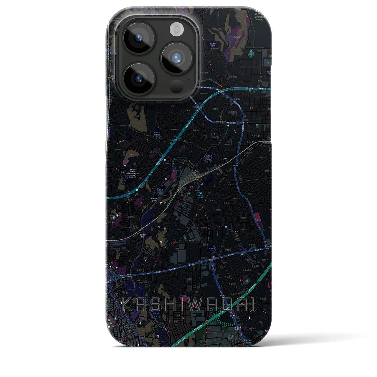 【かしわ台(神奈川県)】地図柄iPhoneケース(バックカバータイプ)