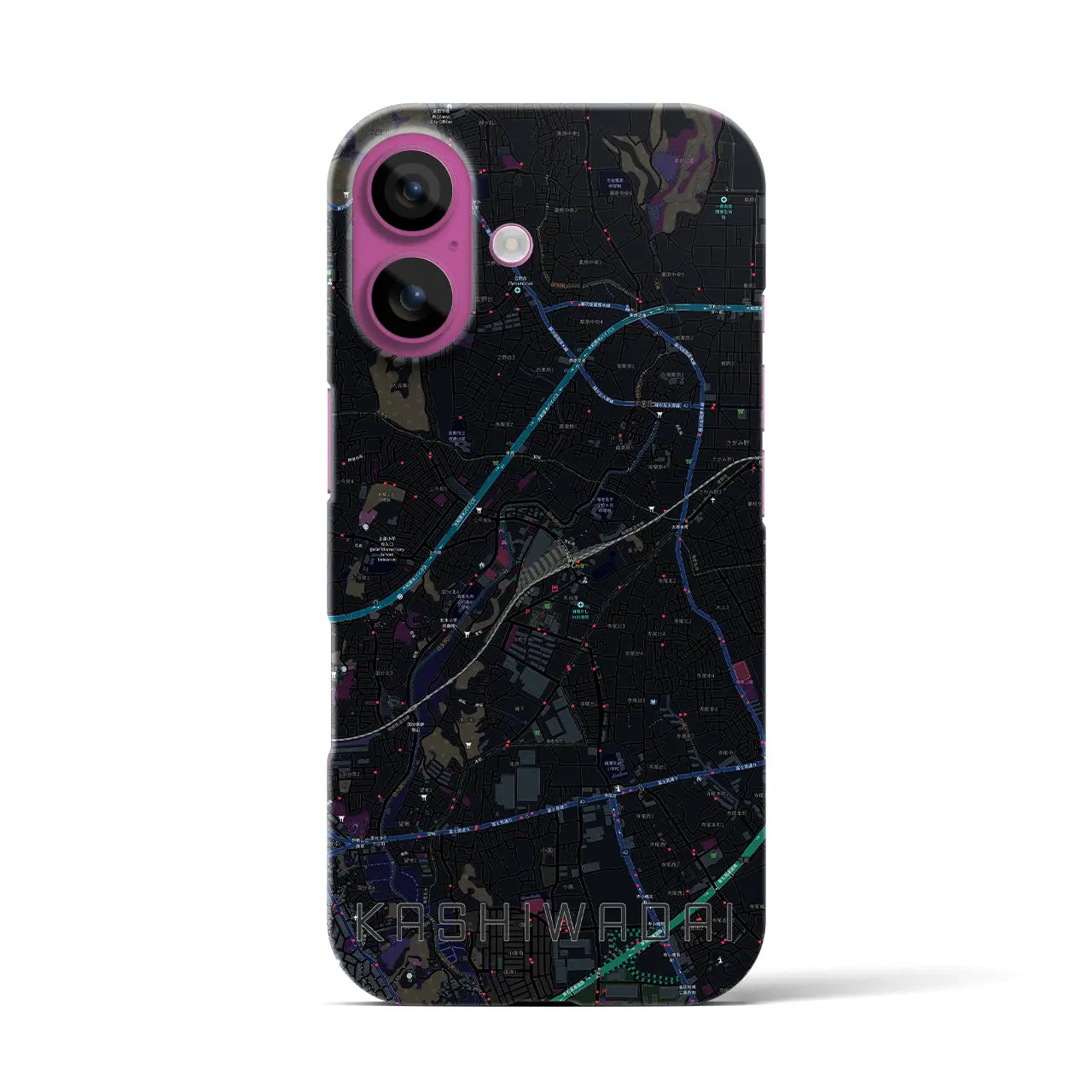 【かしわ台(神奈川県)】地図柄iPhoneケース(バックカバータイプ)