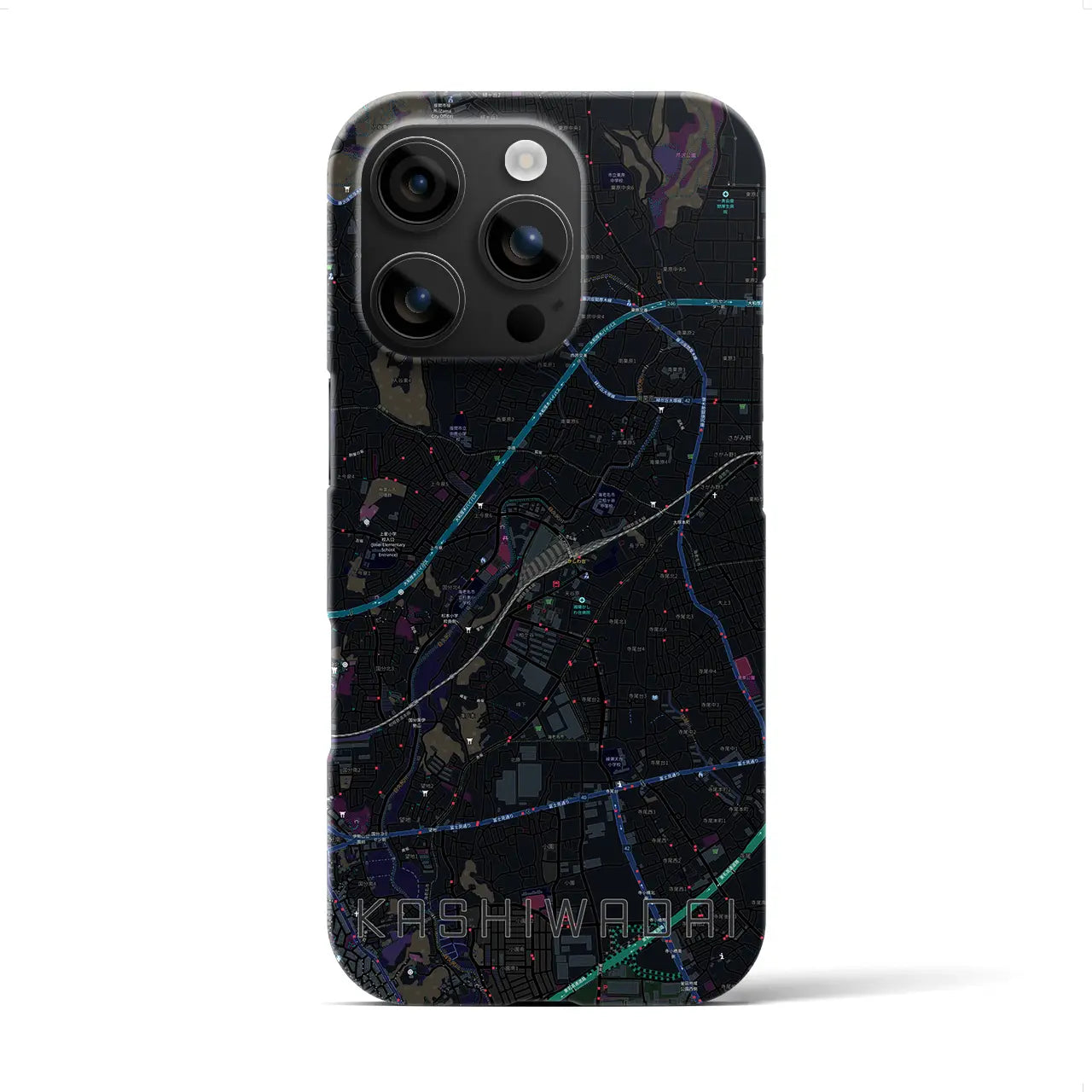 【かしわ台(神奈川県)】地図柄iPhoneケース(バックカバータイプ)