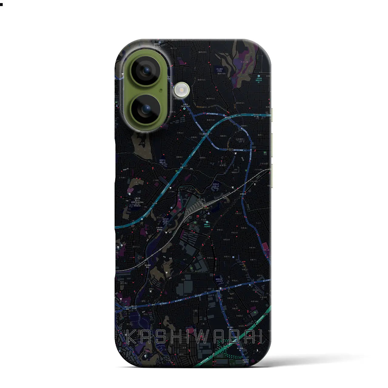 【かしわ台(神奈川県)】地図柄iPhoneケース(バックカバータイプ)