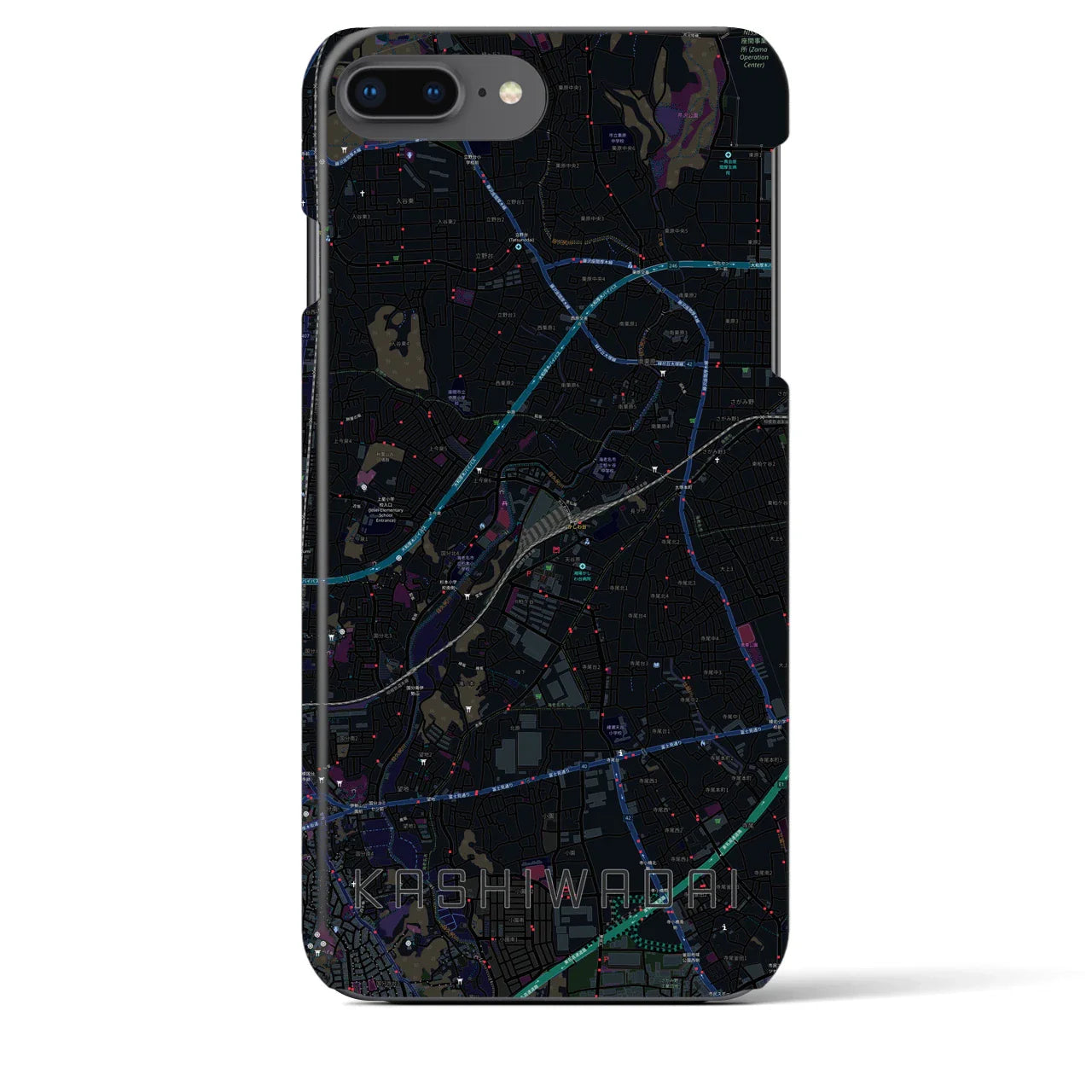 【かしわ台(神奈川県)】地図柄iPhoneケース(バックカバータイプ)