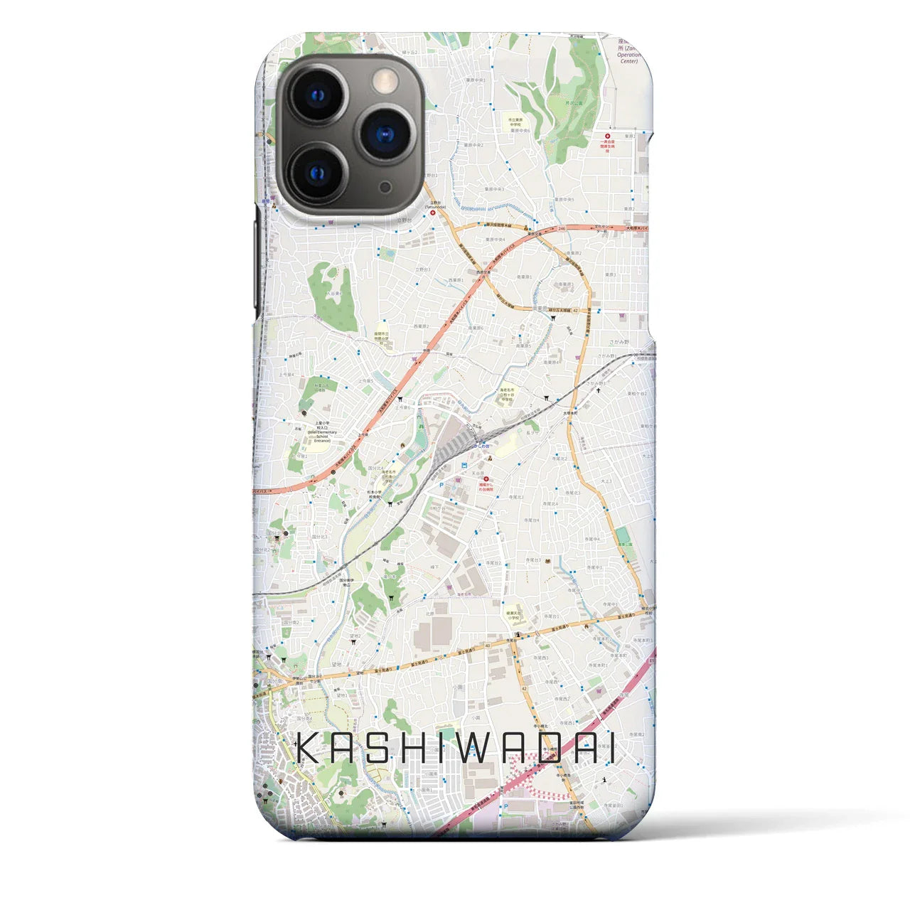 【かしわ台(神奈川県)】地図柄iPhoneケース(バックカバータイプ)