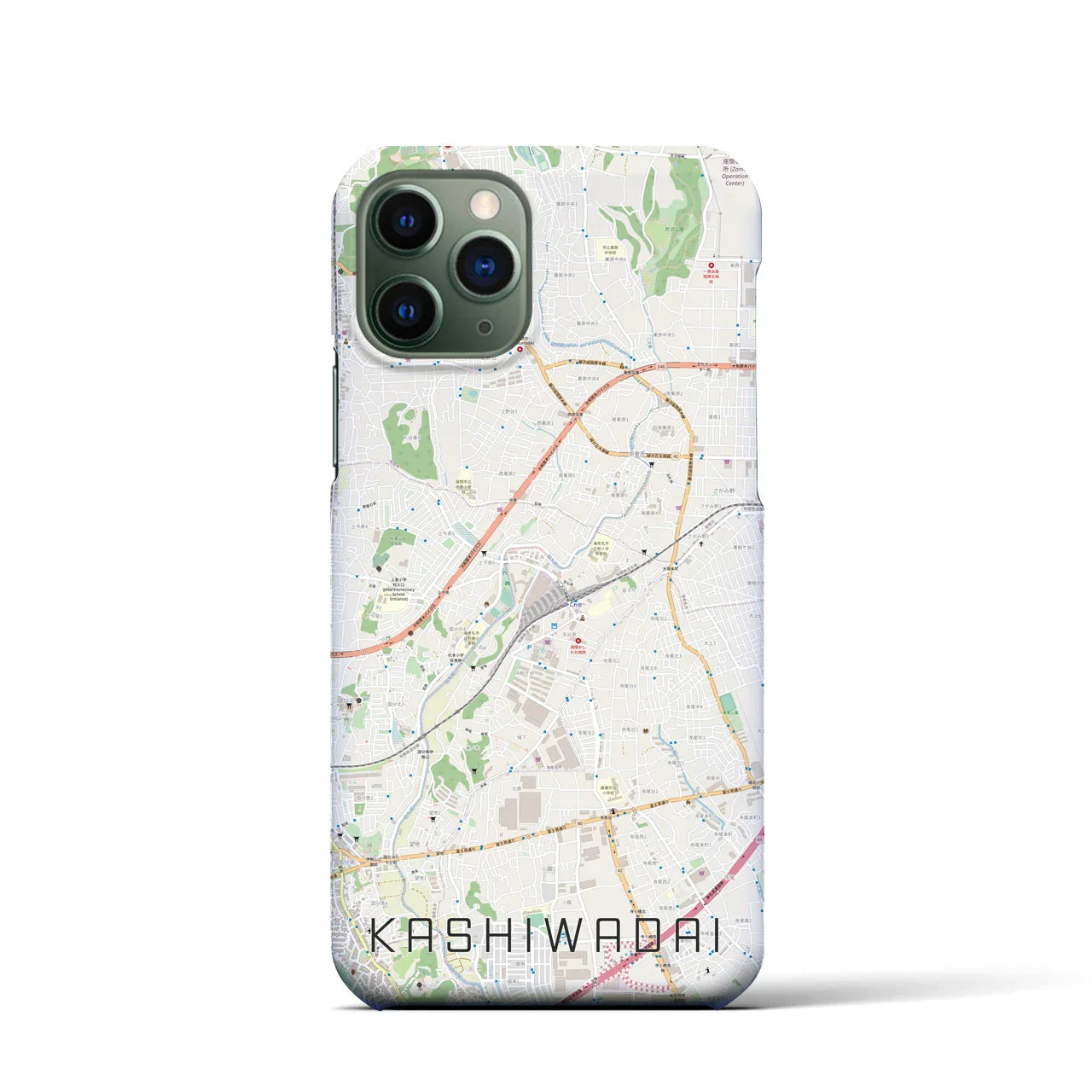 【かしわ台(神奈川県)】地図柄iPhoneケース(バックカバータイプ)
