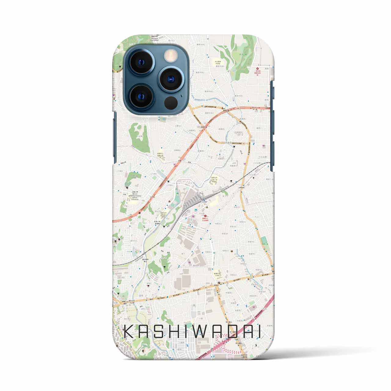 【かしわ台(神奈川県)】地図柄iPhoneケース(バックカバータイプ)