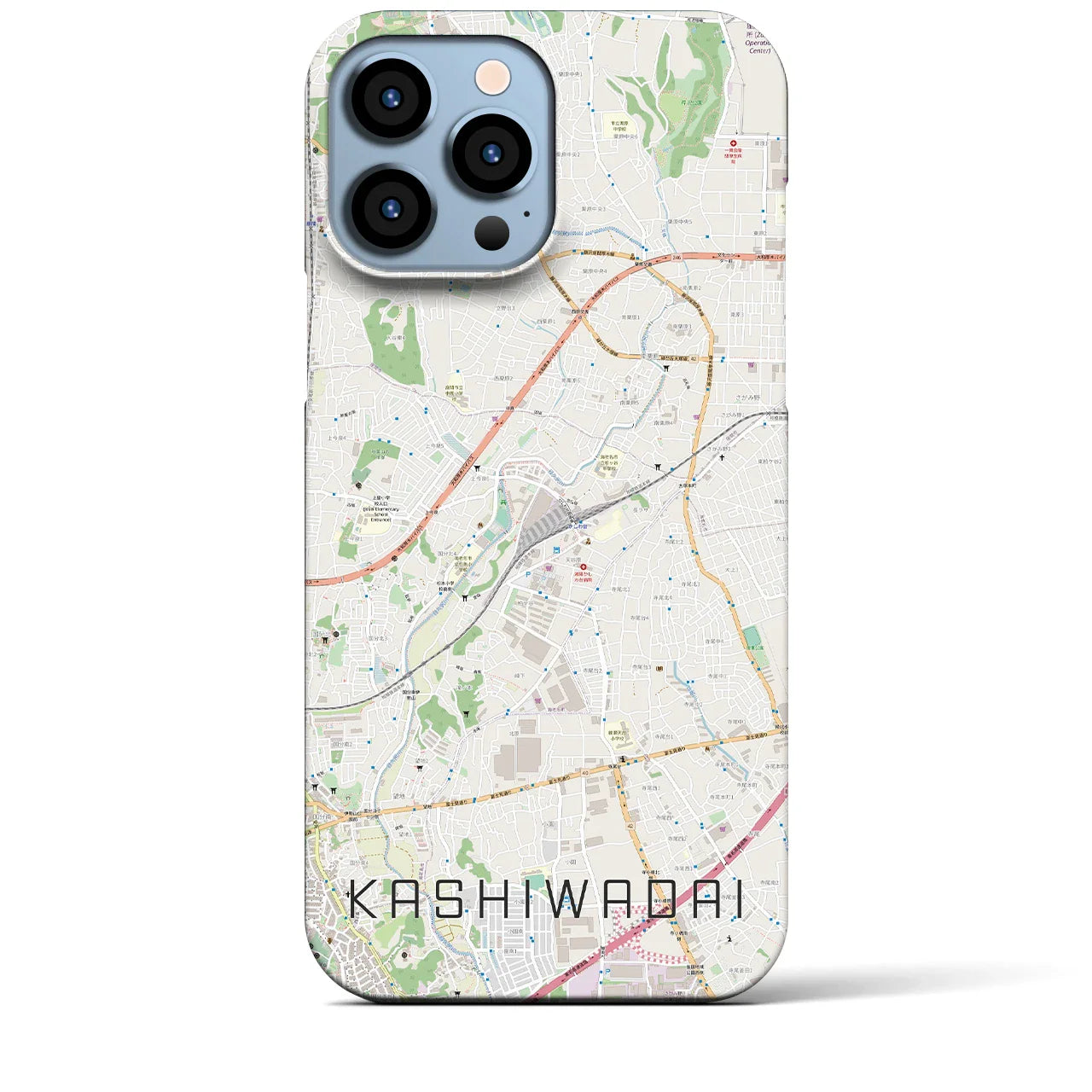 【かしわ台(神奈川県)】地図柄iPhoneケース(バックカバータイプ)