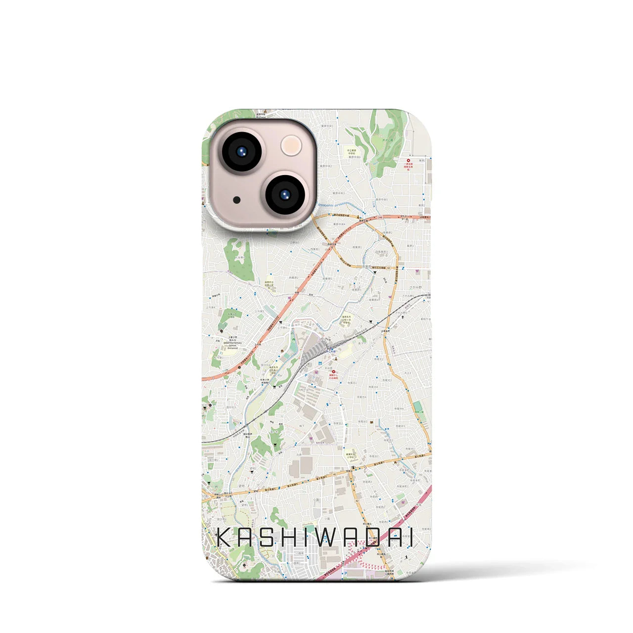 【かしわ台(神奈川県)】地図柄iPhoneケース(バックカバータイプ)