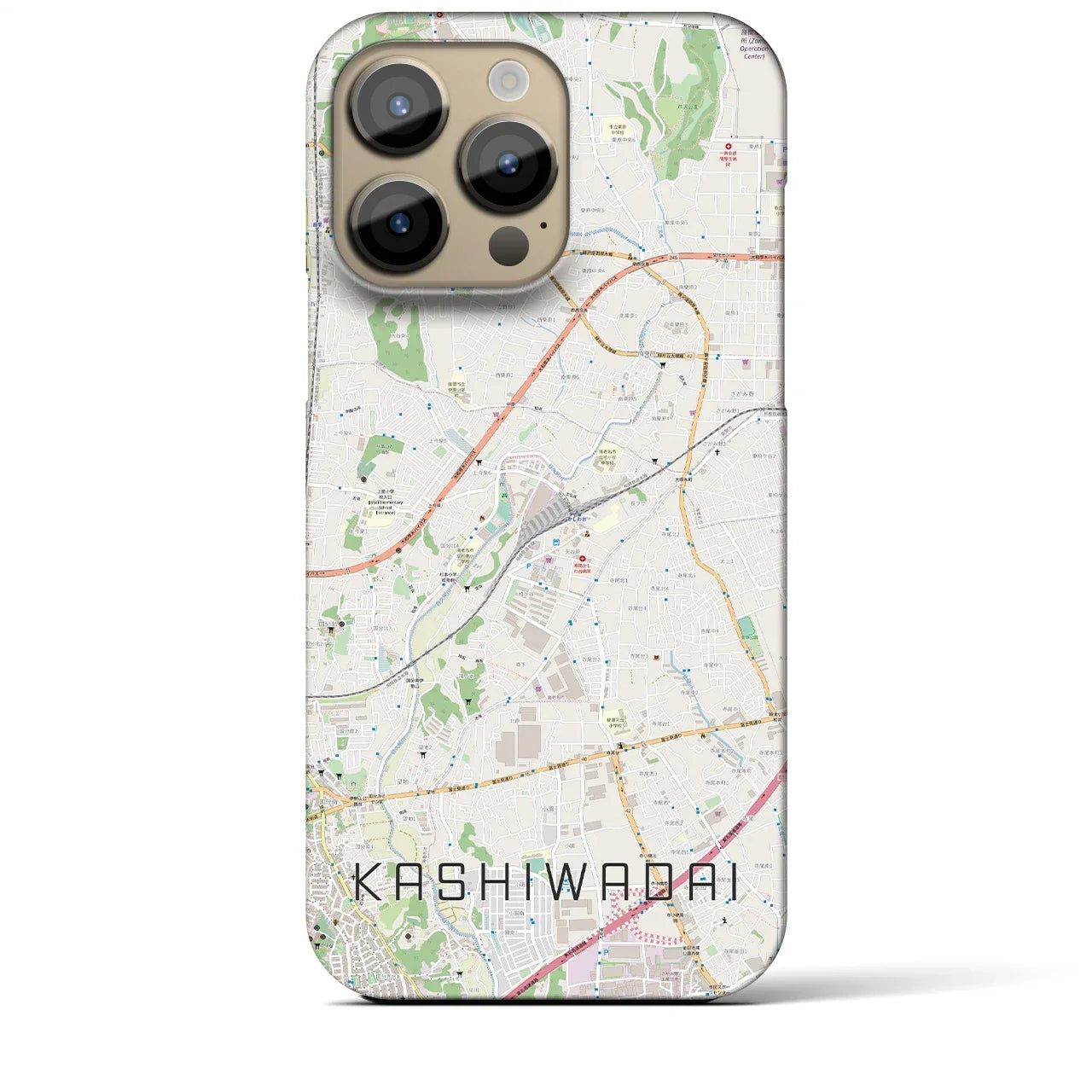 【かしわ台(神奈川県)】地図柄iPhoneケース(バックカバータイプ)