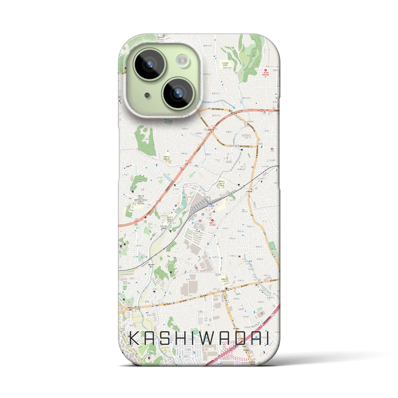 【かしわ台(神奈川県)】地図柄iPhoneケース(バックカバータイプ)