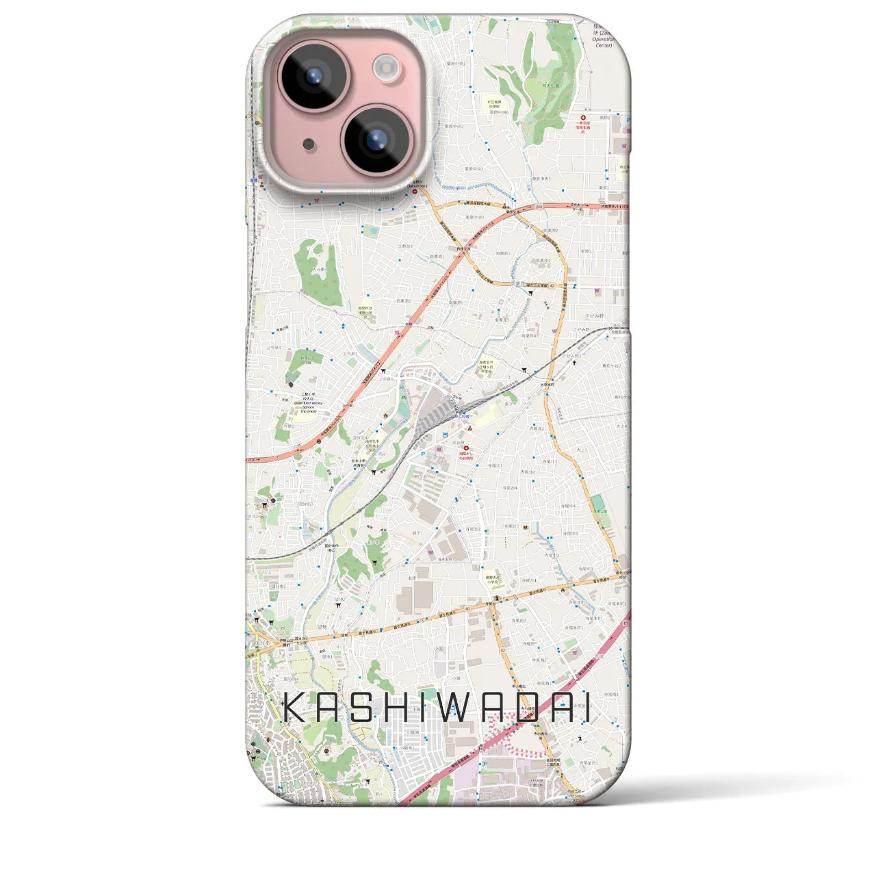 【かしわ台(神奈川県)】地図柄iPhoneケース(バックカバータイプ)