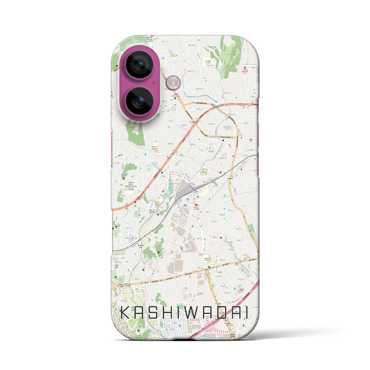 【かしわ台(神奈川県)】地図柄iPhoneケース(バックカバータイプ)
