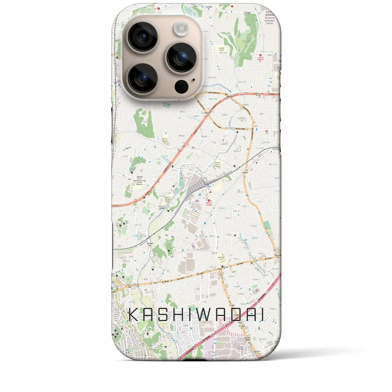 【かしわ台(神奈川県)】地図柄iPhoneケース(バックカバータイプ)