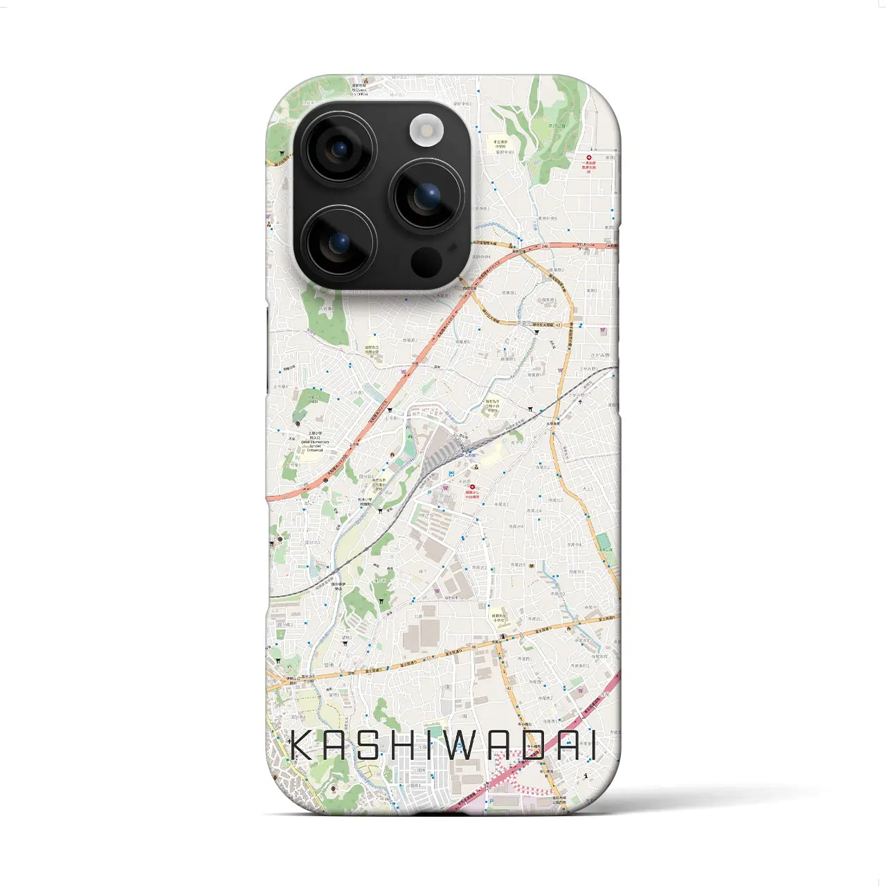 【かしわ台(神奈川県)】地図柄iPhoneケース(バックカバータイプ)
