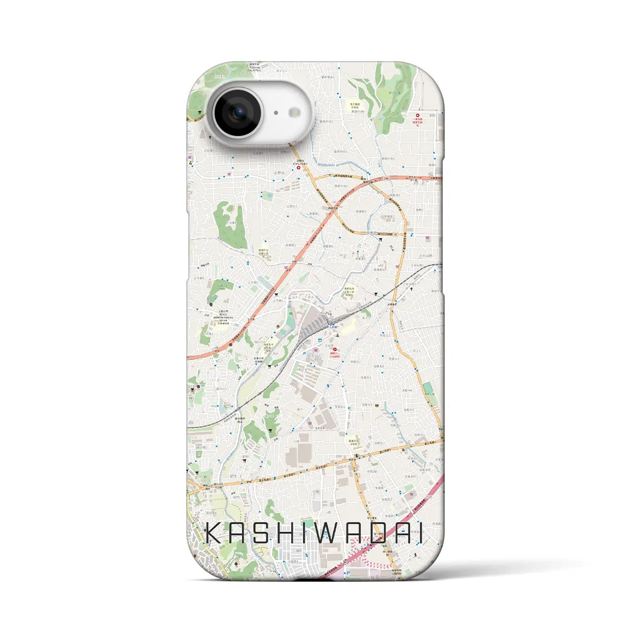 【かしわ台(神奈川県)】地図柄iPhoneケース(バックカバータイプ)