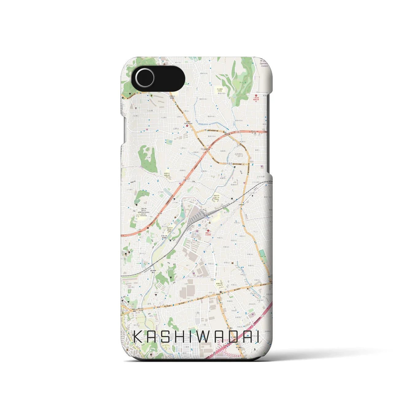 【かしわ台(神奈川県)】地図柄iPhoneケース(バックカバータイプ)