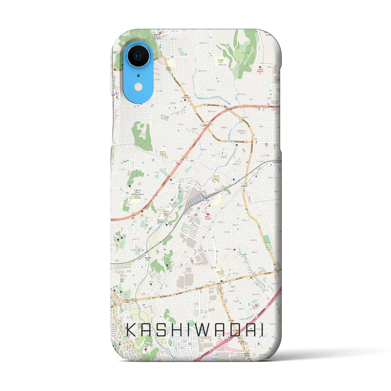 【かしわ台(神奈川県)】地図柄iPhoneケース(バックカバータイプ)