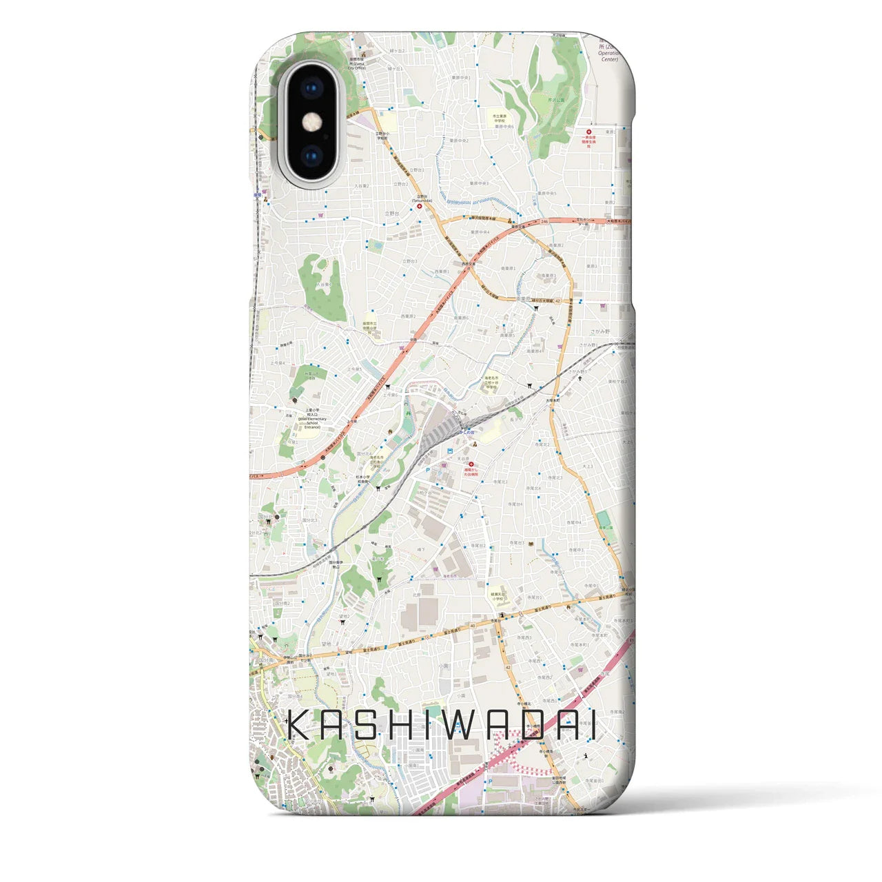 【かしわ台(神奈川県)】地図柄iPhoneケース(バックカバータイプ)