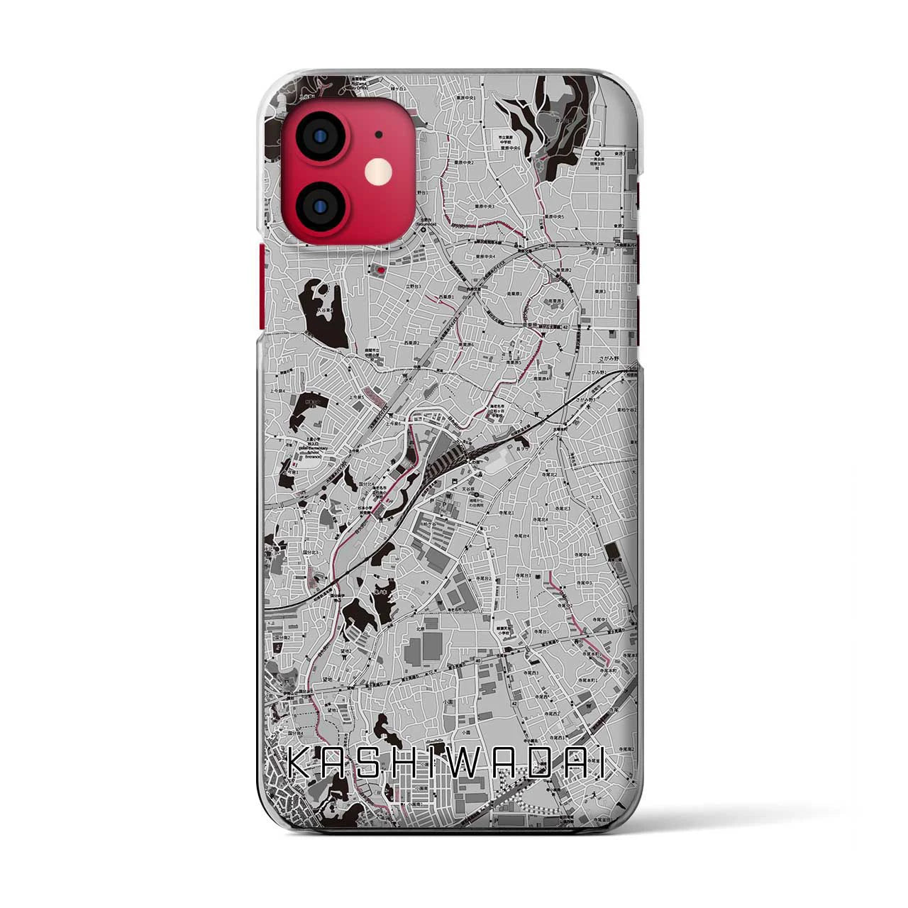 【かしわ台(神奈川県)】地図柄iPhoneケース(クリアタイプ)