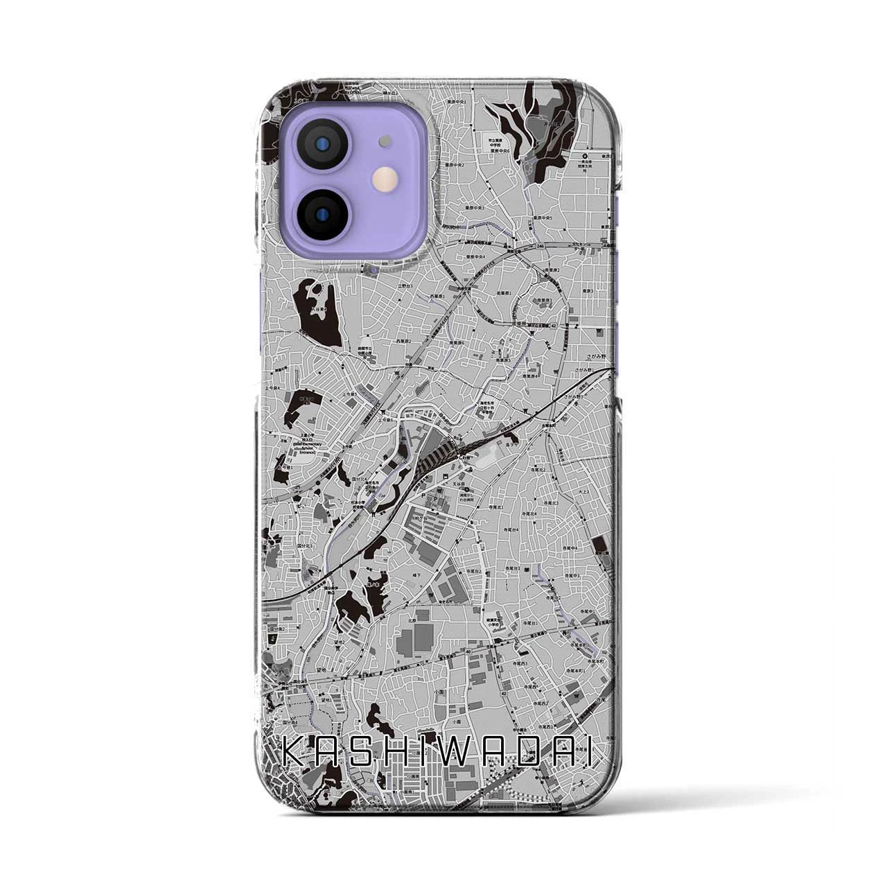 【かしわ台(神奈川県)】地図柄iPhoneケース(クリアタイプ)