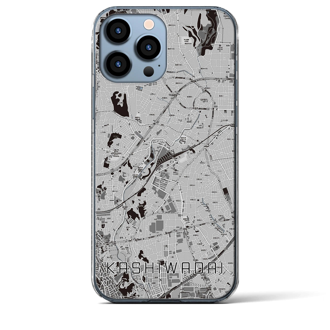 【かしわ台(神奈川県)】地図柄iPhoneケース(クリアタイプ)