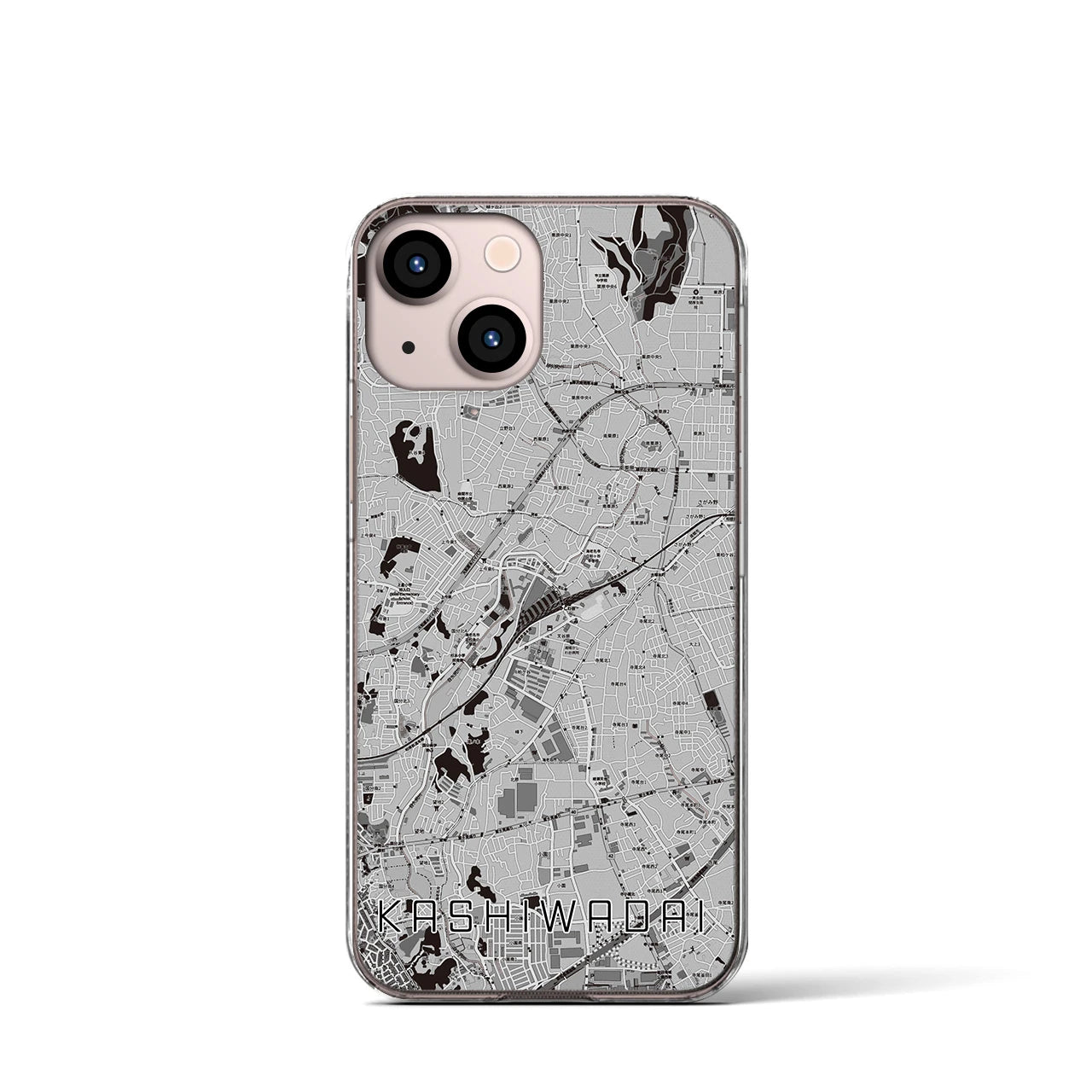 【かしわ台(神奈川県)】地図柄iPhoneケース(クリアタイプ)