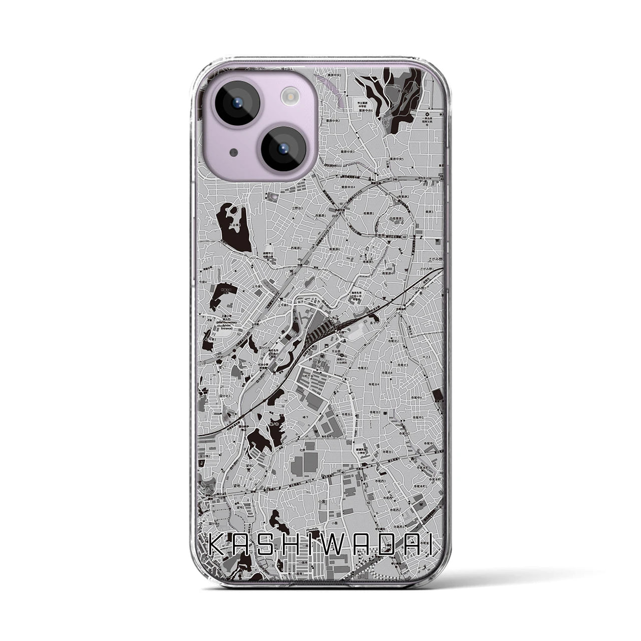 【かしわ台(神奈川県)】地図柄iPhoneケース(クリアタイプ)