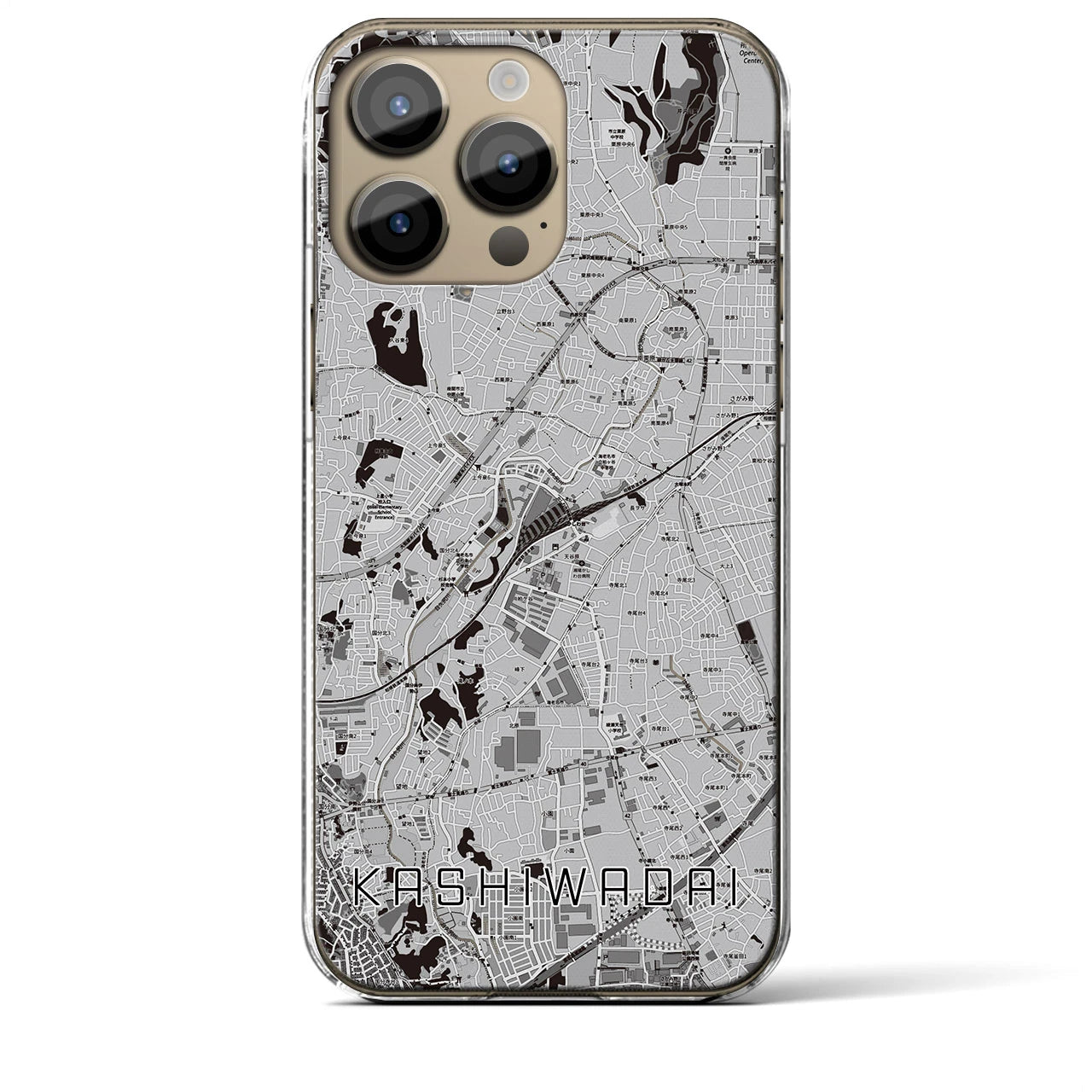 【かしわ台(神奈川県)】地図柄iPhoneケース(クリアタイプ)
