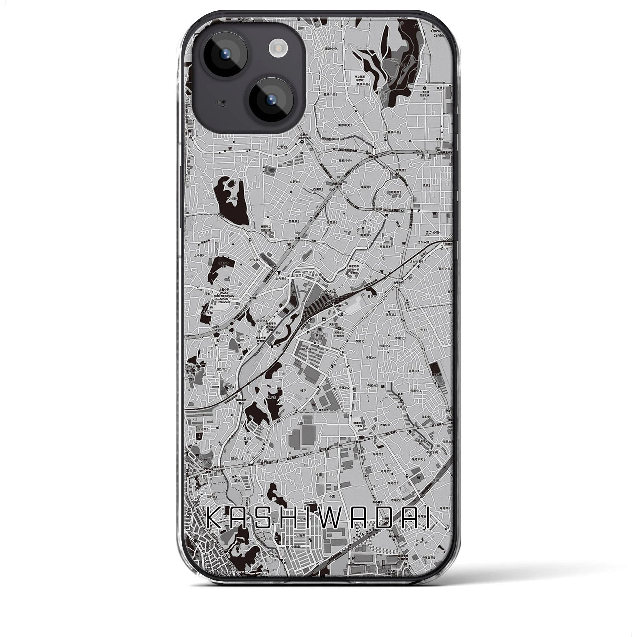 【かしわ台(神奈川県)】地図柄iPhoneケース(クリアタイプ)