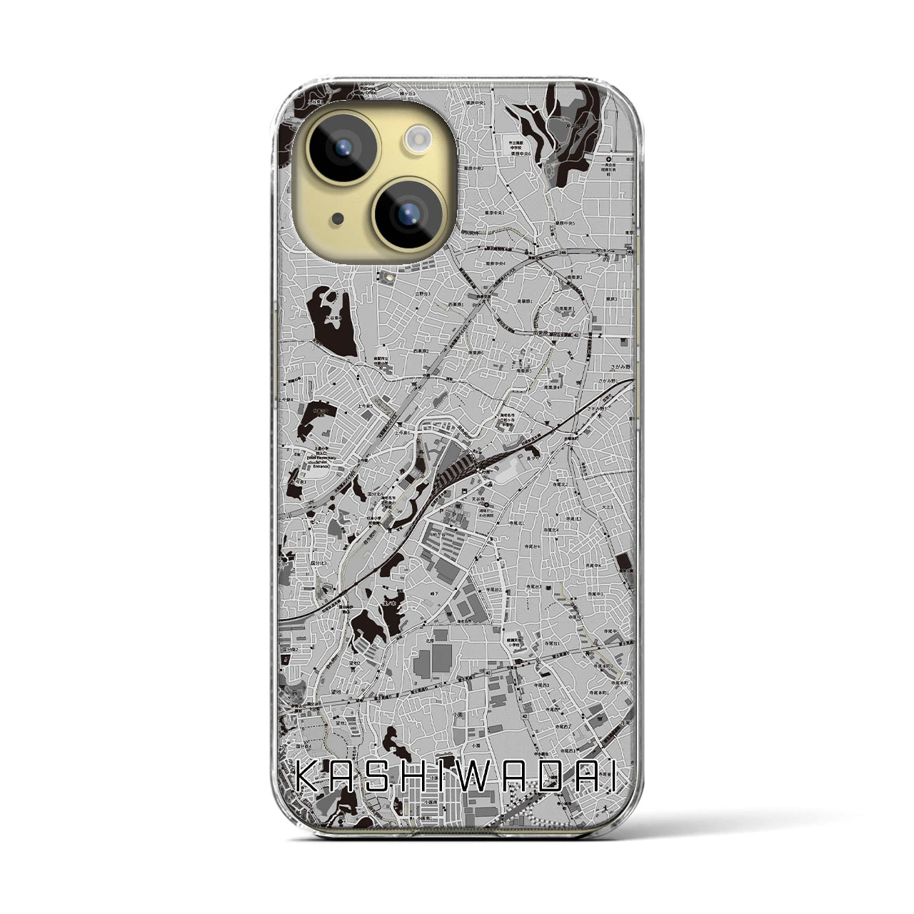 【かしわ台(神奈川県)】地図柄iPhoneケース(クリアタイプ)