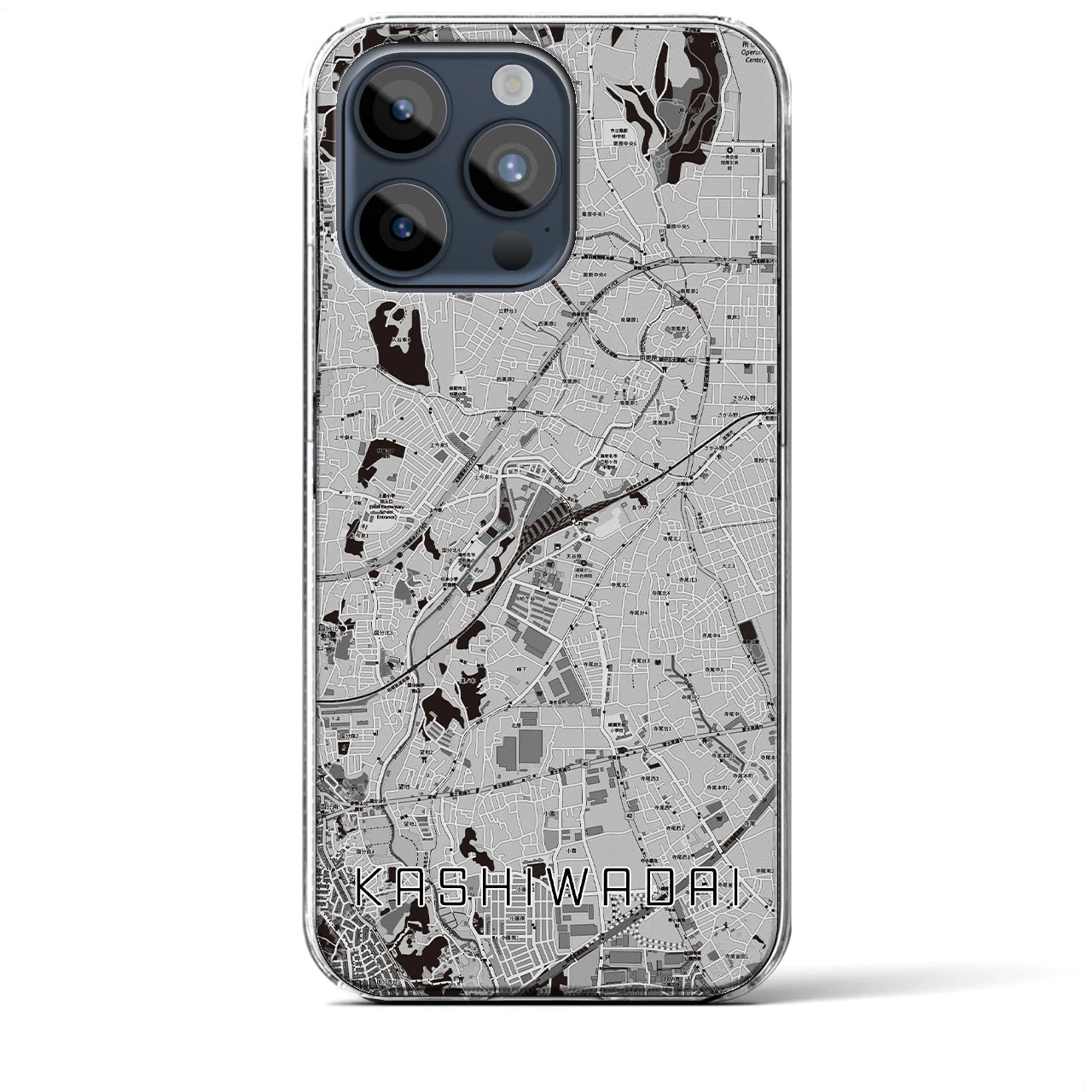 【かしわ台(神奈川県)】地図柄iPhoneケース(クリアタイプ)