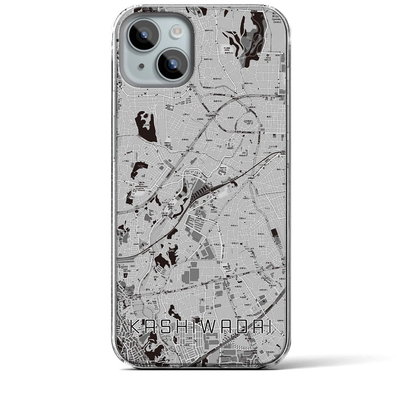 【かしわ台(神奈川県)】地図柄iPhoneケース(クリアタイプ)
