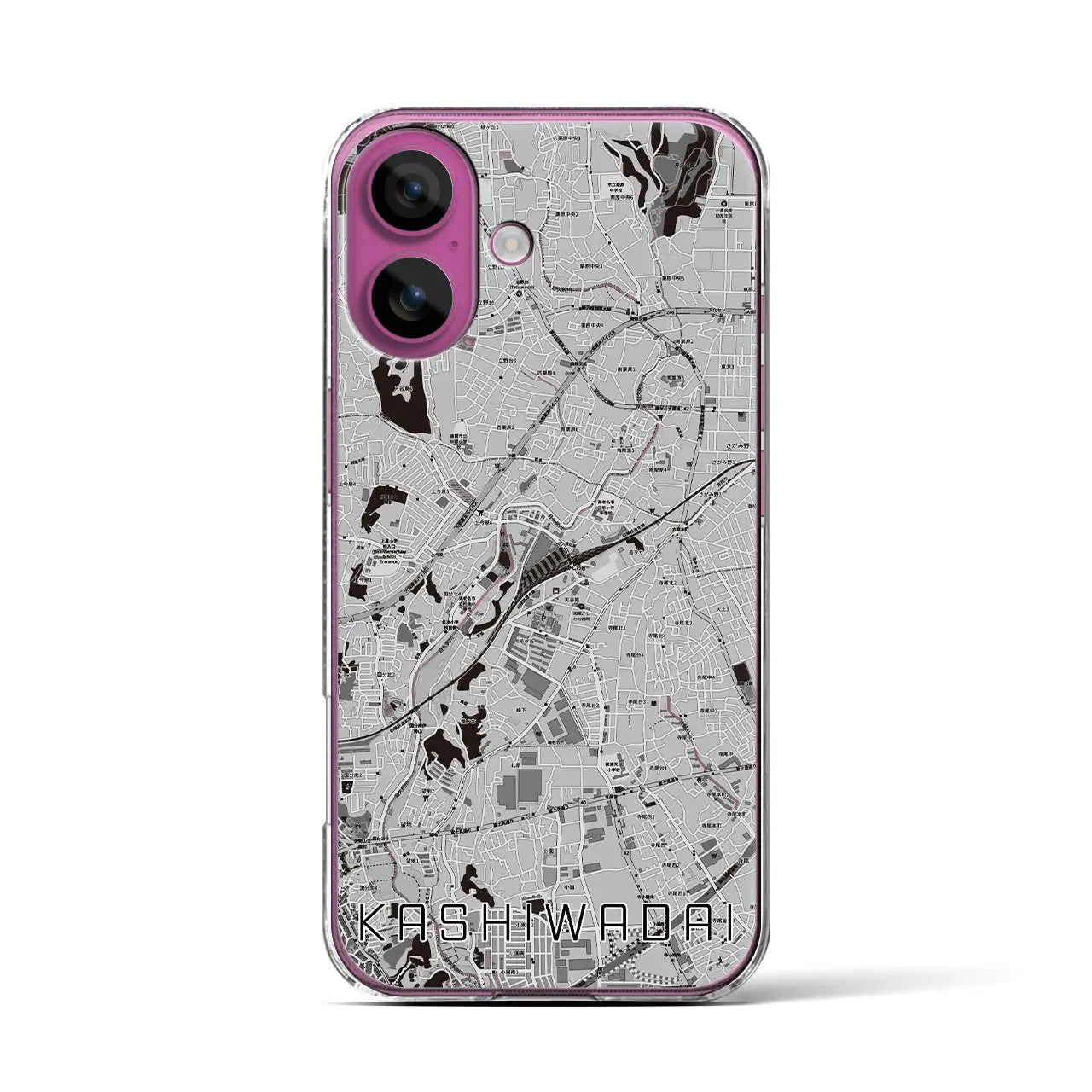 【かしわ台(神奈川県)】地図柄iPhoneケース(クリアタイプ)