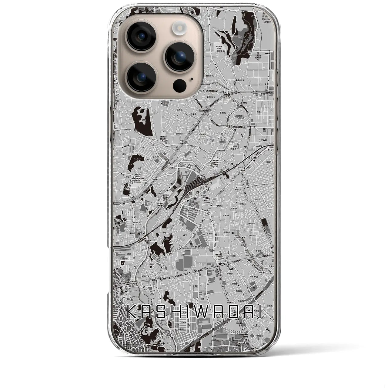 【かしわ台(神奈川県)】地図柄iPhoneケース(クリアタイプ)