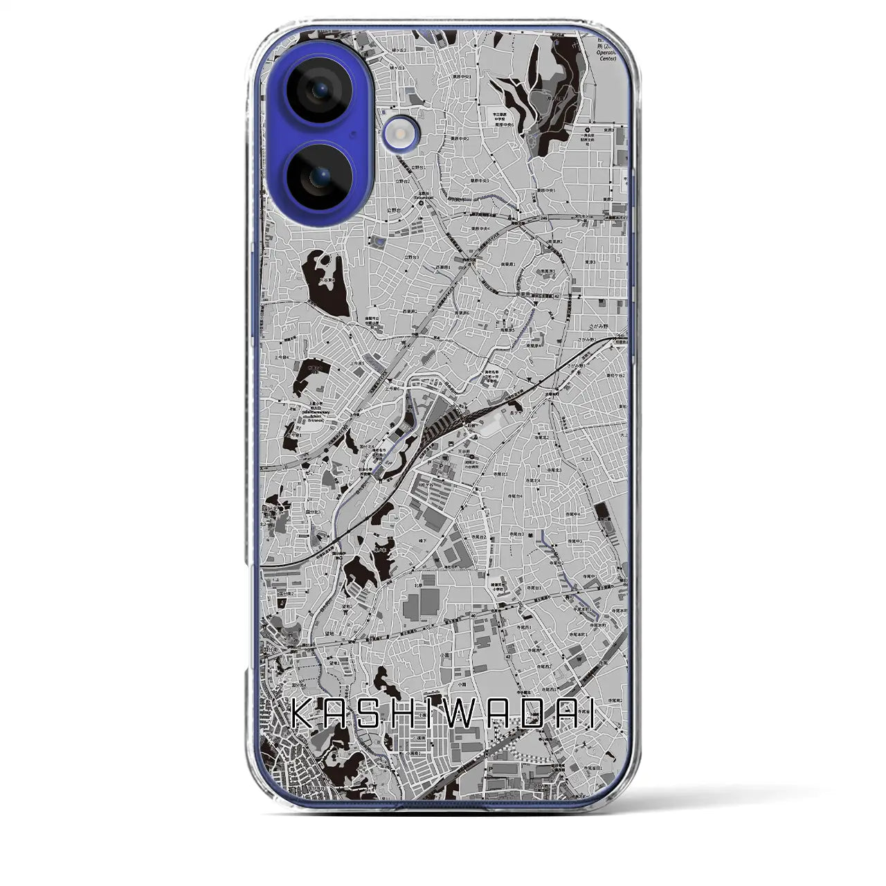 【かしわ台(神奈川県)】地図柄iPhoneケース(クリアタイプ)