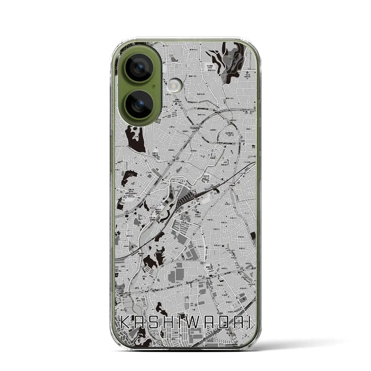 【かしわ台(神奈川県)】地図柄iPhoneケース(クリアタイプ)