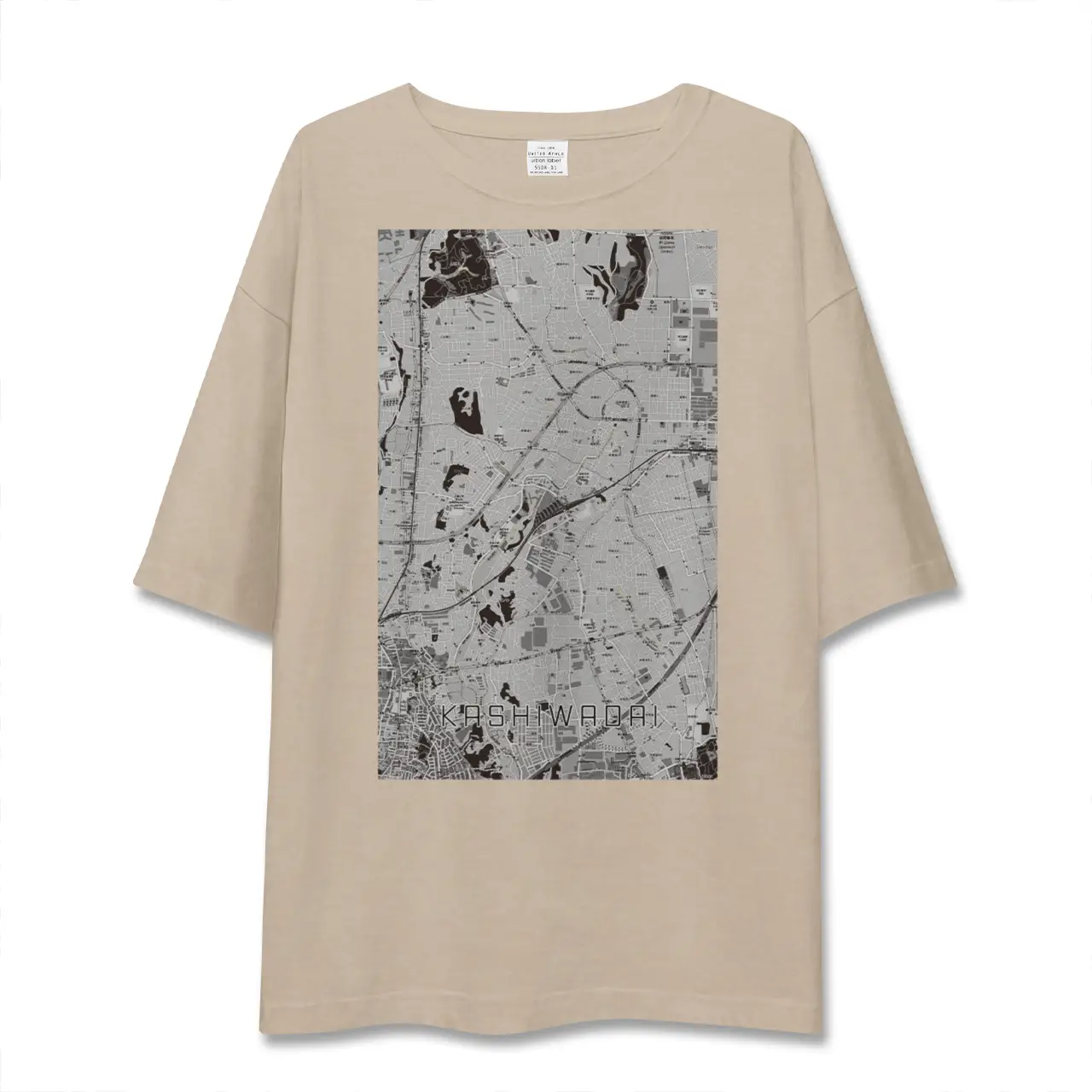 【かしわ台(神奈川県)】地図柄ビッグシルエットTシャツ