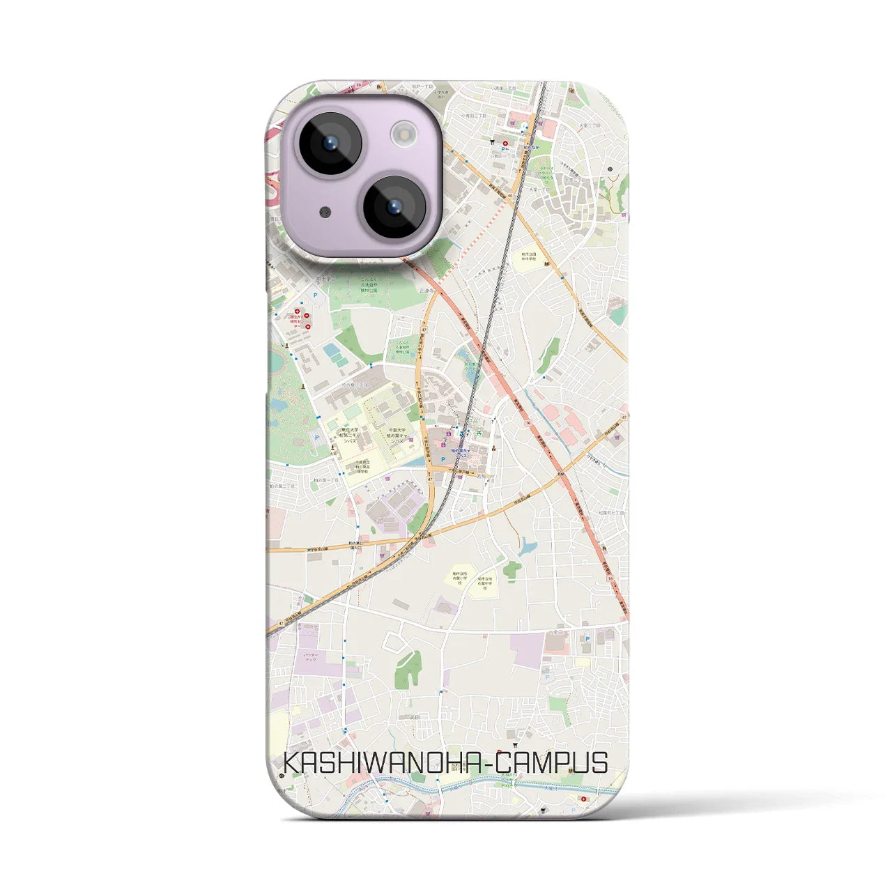 【柏の葉キャンパス(千葉県)】地図柄iPhoneケース(バックカバータイプ)