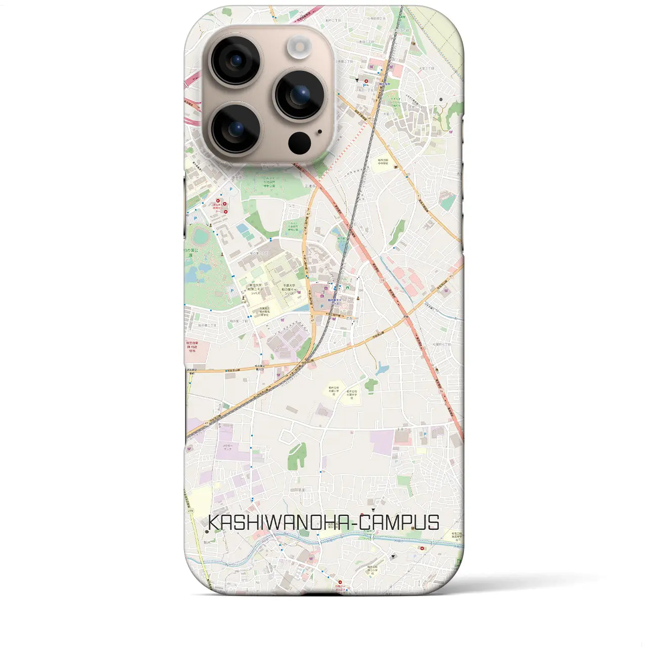 【柏の葉キャンパス(千葉県)】地図柄iPhoneケース(バックカバータイプ)