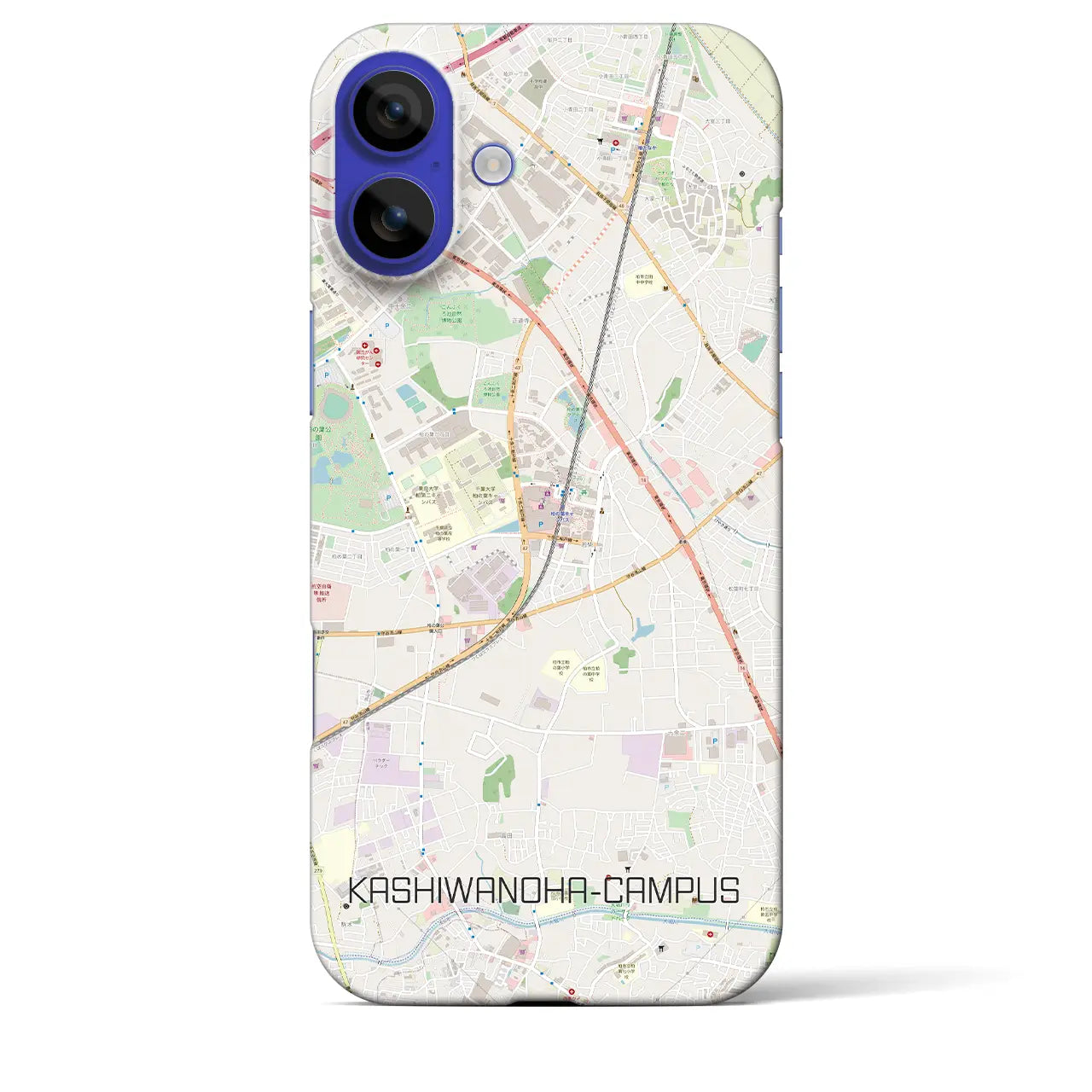 【柏の葉キャンパス(千葉県)】地図柄iPhoneケース(バックカバータイプ)ナチュラル・iPhone 16 Pro Max 用