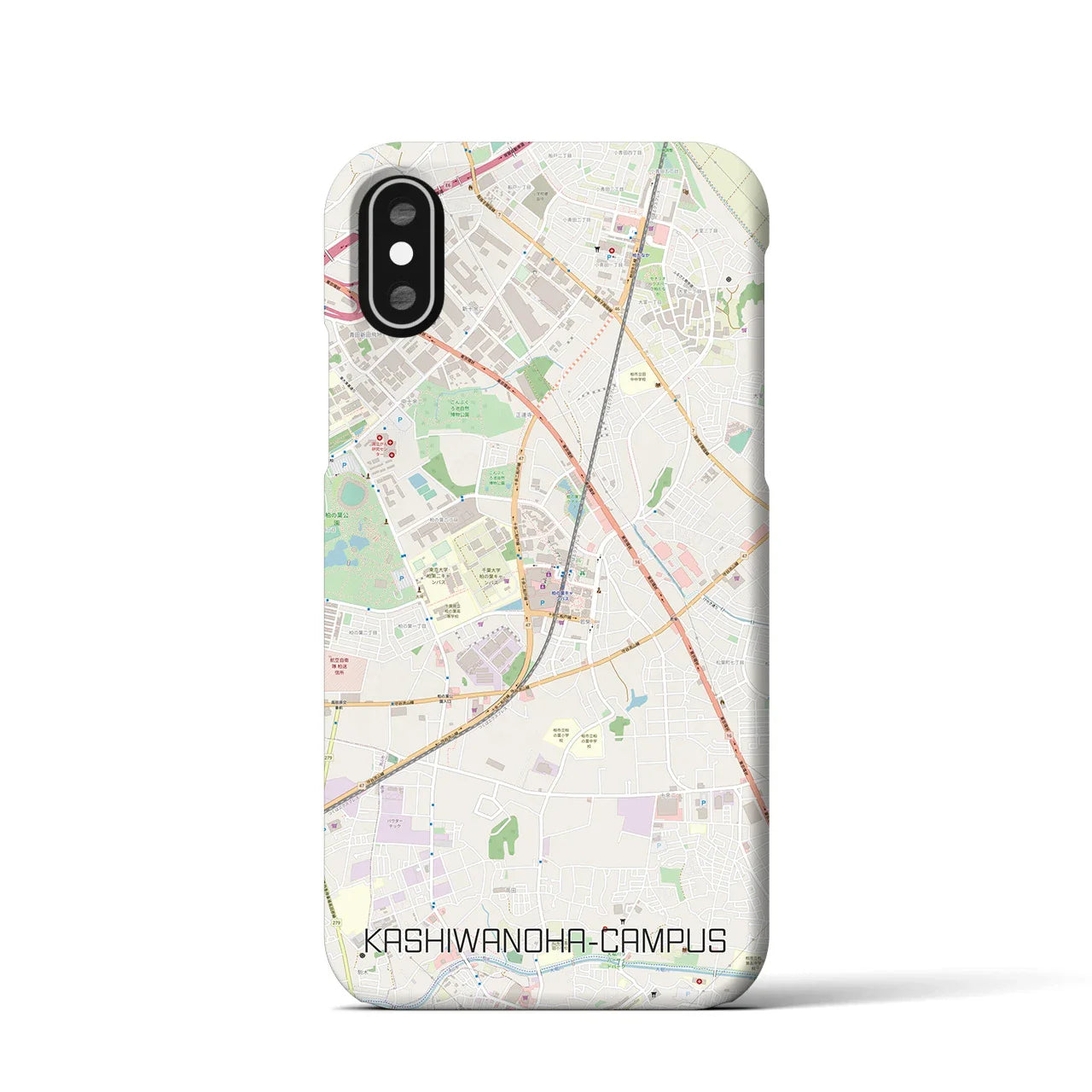 【柏の葉キャンパス(千葉県)】地図柄iPhoneケース(バックカバータイプ)
