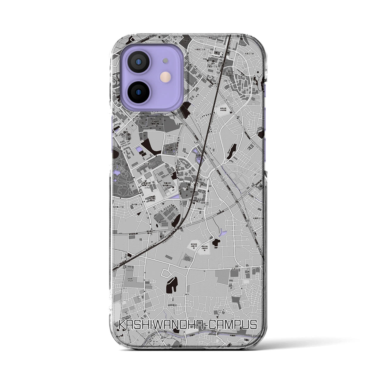 【柏の葉キャンパス(千葉県)】地図柄iPhoneケース(クリアタイプ)