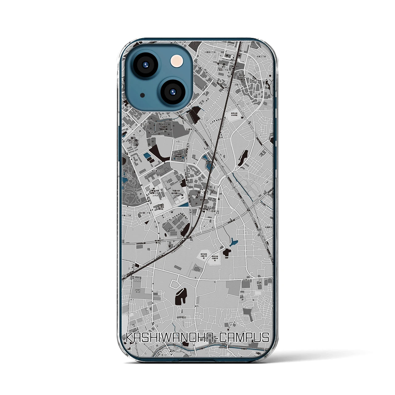 【柏の葉キャンパス(千葉県)】地図柄iPhoneケース(クリアタイプ)