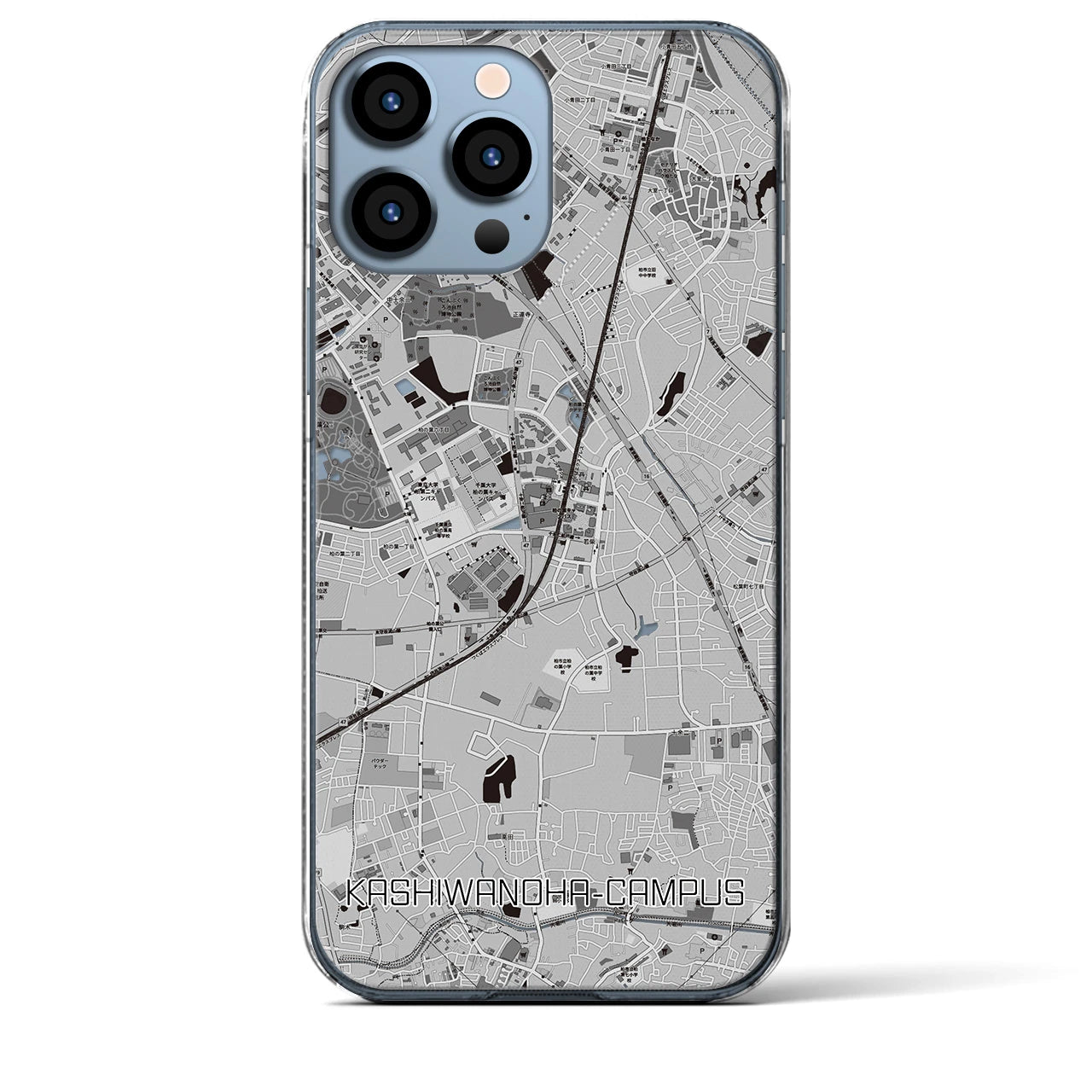 【柏の葉キャンパス(千葉県)】地図柄iPhoneケース(クリアタイプ)