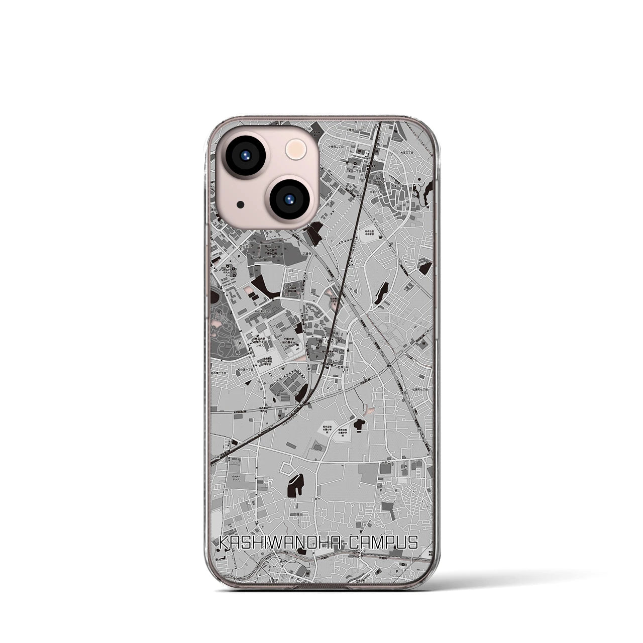 【柏の葉キャンパス(千葉県)】地図柄iPhoneケース(クリアタイプ)