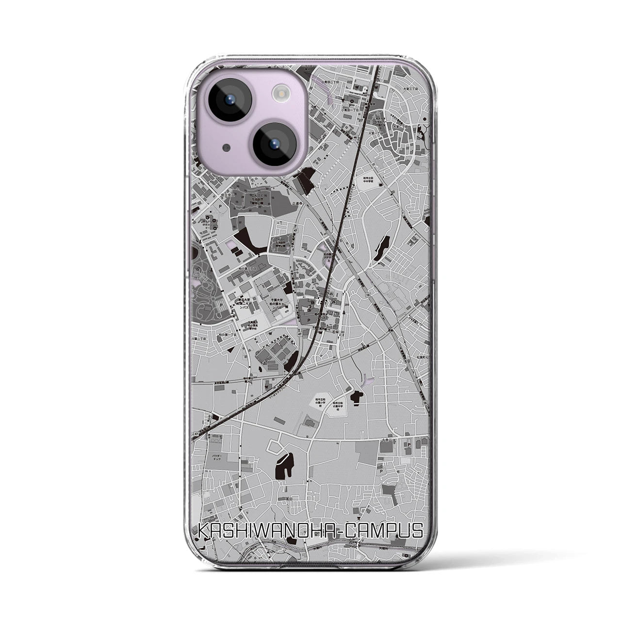 【柏の葉キャンパス(千葉県)】地図柄iPhoneケース(クリアタイプ)