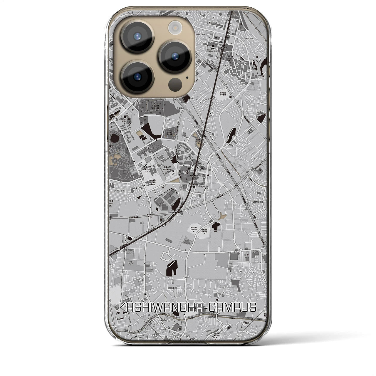 【柏の葉キャンパス(千葉県)】地図柄iPhoneケース(クリアタイプ)