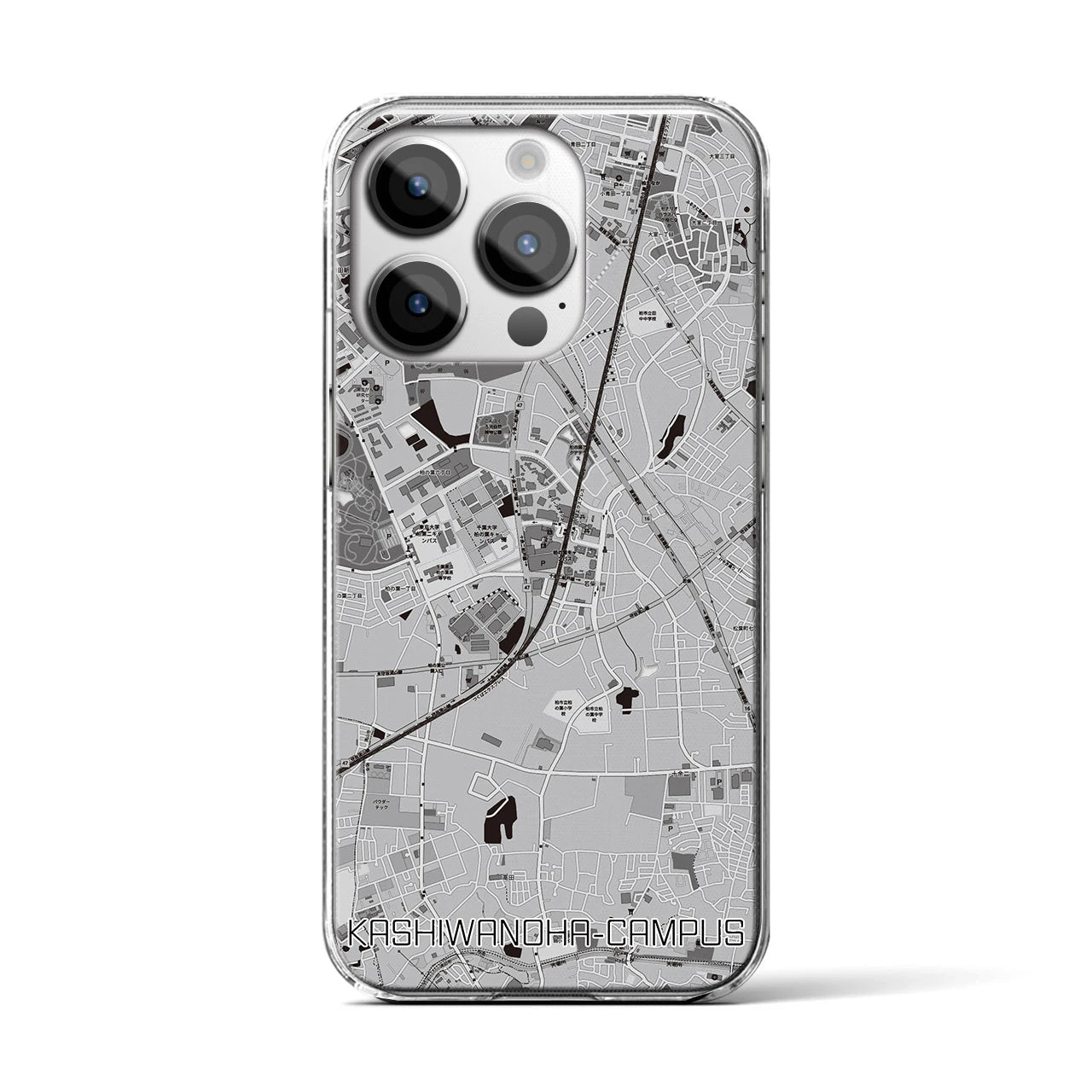 【柏の葉キャンパス(千葉県)】地図柄iPhoneケース(クリアタイプ)