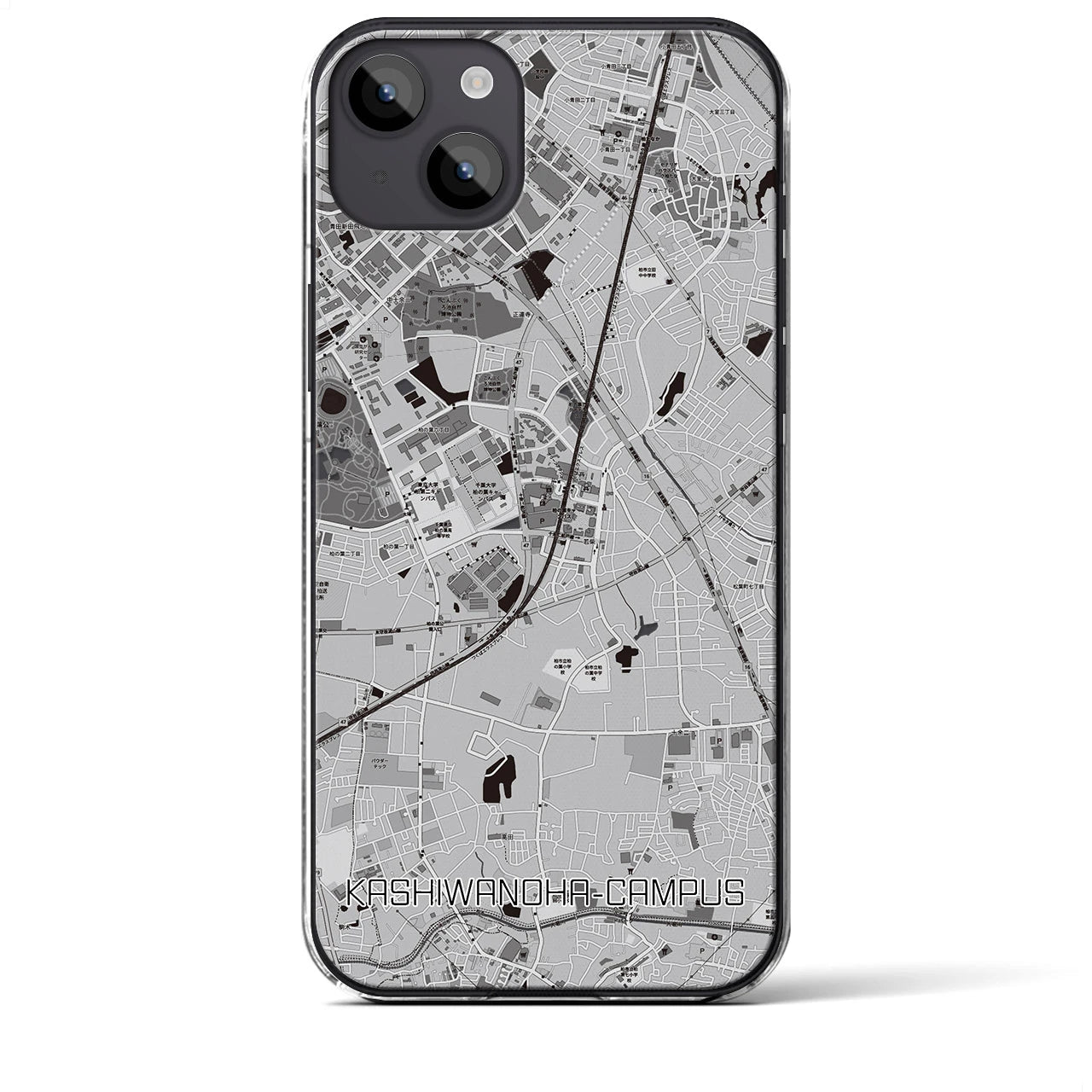 【柏の葉キャンパス(千葉県)】地図柄iPhoneケース(クリアタイプ)